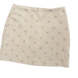 Altar'd State Faux Suede Star Print Skirt Size XS Bodycon Mini Skirt